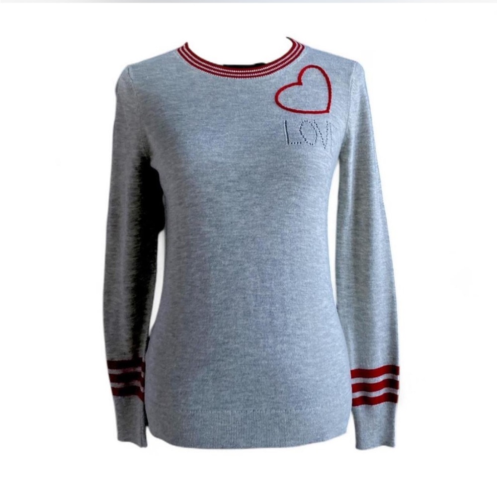 Loft love heart crew neck sweater